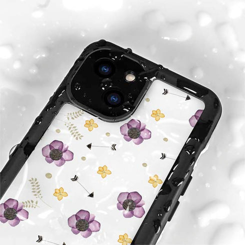 Flowers and Arrows iPhone 15 Waterproof Case